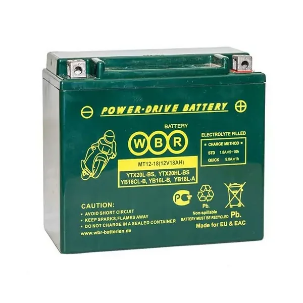 Аккумулятор WBR MT YTX20HL-BS 20 Ач 270 А, обратная полярность