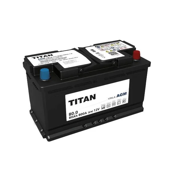 Аккумулятор TITAN AGM 80 Ач 800 А (EN), обратная полярность, LN4