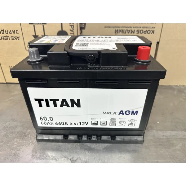 Аккумулятор TITAN AGM 60 Ач 660 А (EN), обратная полярность, LN2