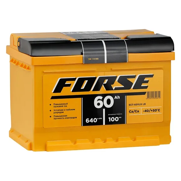 Аккумулятор FORSE 60 Ач 600 А (EN), прямая полярность, LBN2