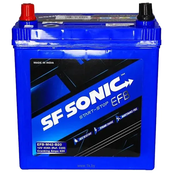 Аккумулятор SF SONIC EFB-M42-B20R 40 Ач 420 А (EN), прямая полярность, B20