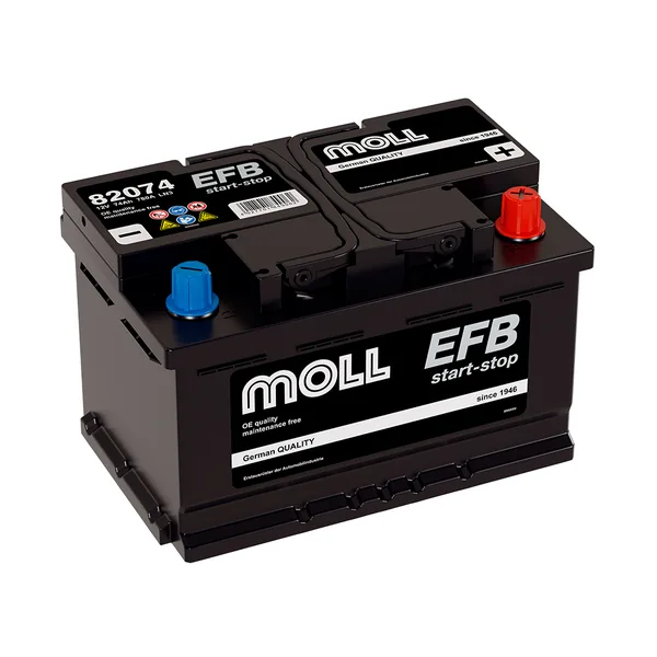 Аккумулятор MOLL 74 Ач 720 А (EN), обратная полярность, LN3