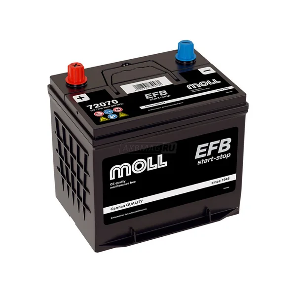 Аккумулятор MOLL 70 Ач 700 А (EN), обратная полярность, D23