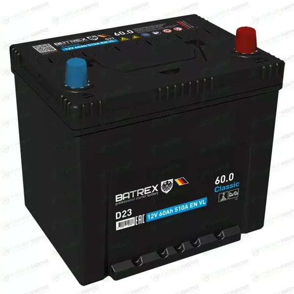 Аккумулятор Batrex Classic Asia 60 Ач 510 А (EN), обратная полярность, D23