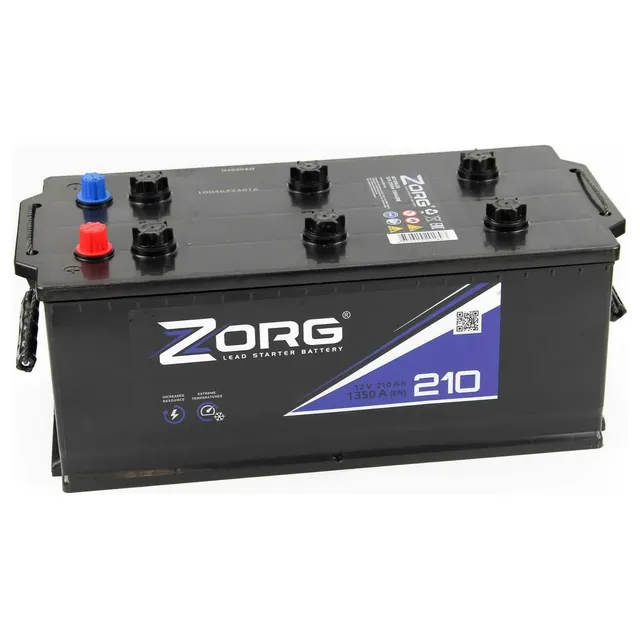 Аккумулятор ZORG 210 Ач 1350 А (EN), обратная полярность, 6ST-200
