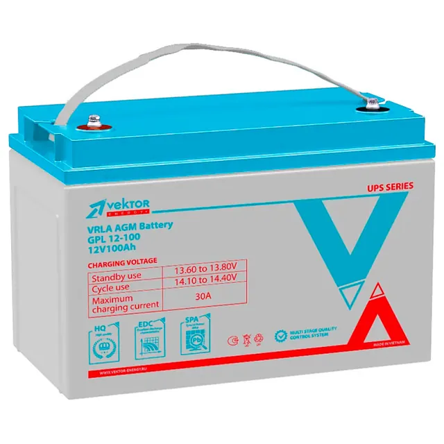Аккумулятор VEKTOR GPL 100 Ач, 330x175x230