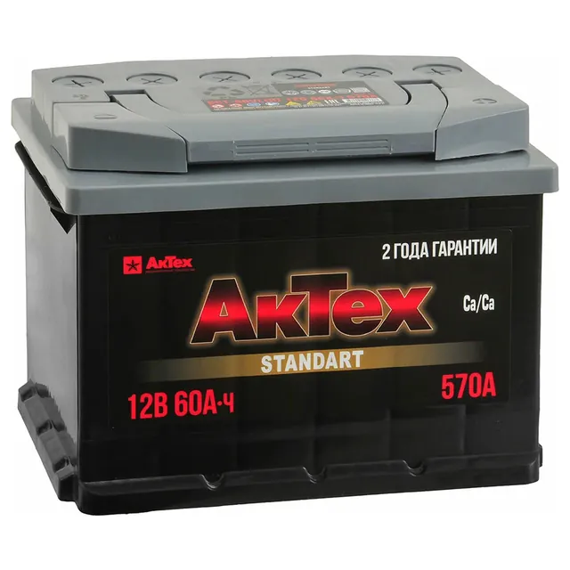 Аккумулятор АКТЕХ BLACK 60 Ач 570 А (EN), обратная полярность, LN2