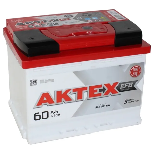 Аккумулятор АКТЕХ 60 Ач 610 А (EN), обратная полярность, LN2