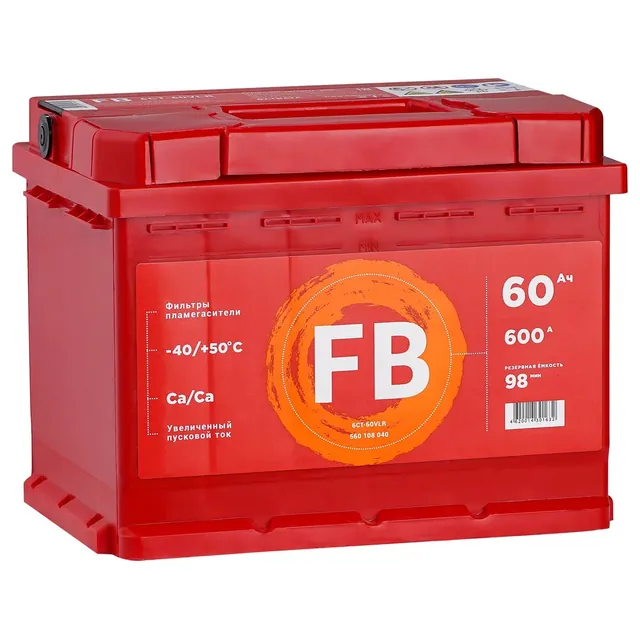 Аккумулятор FB 560107040 60 Ач 600 А (EN), прямая полярность, LN2