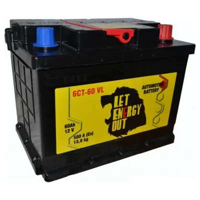 Аккумулятор LET ENERGY OUT 60 Ач 500 А (EN), обратная полярность, LN2
