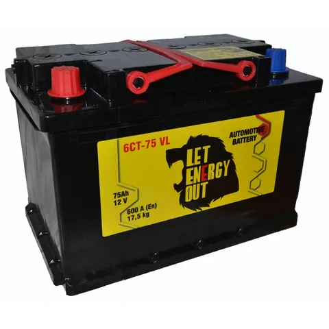 Аккумулятор LET ENERGY OUT 75 Ач 600 А (EN), прямая полярность, LN3