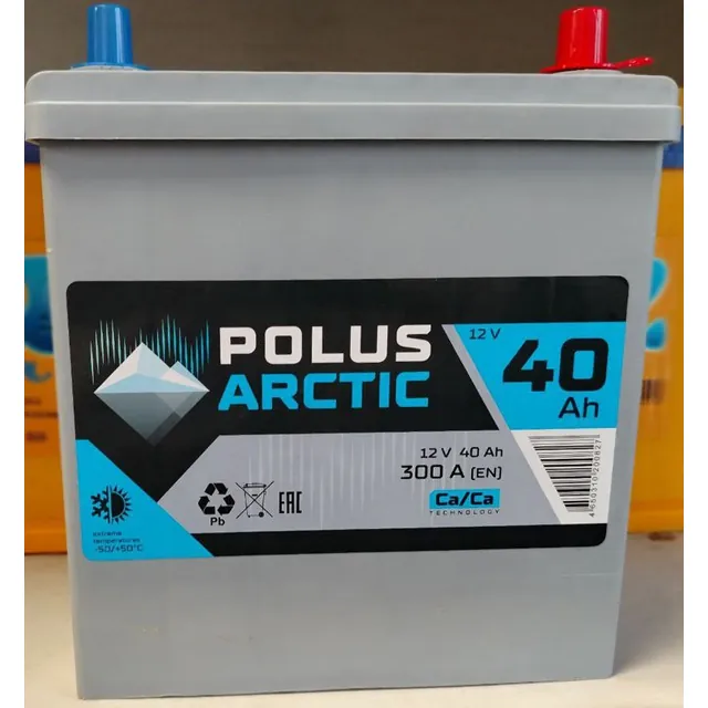 Аккумулятор POLUS ARCTIC 40 Ач 300 А (EN), прямая полярность, B19