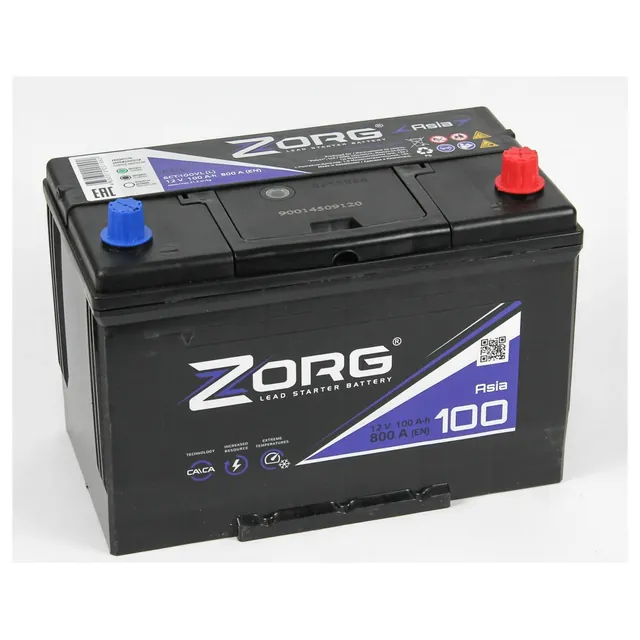 Аккумулятор ZORG 100 Ач 800 А (EN), обратная полярность, D31