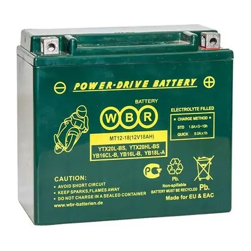 Аккумулятор WBR MT YTX20HL-BS 20 Ач 270 А, обратная полярность